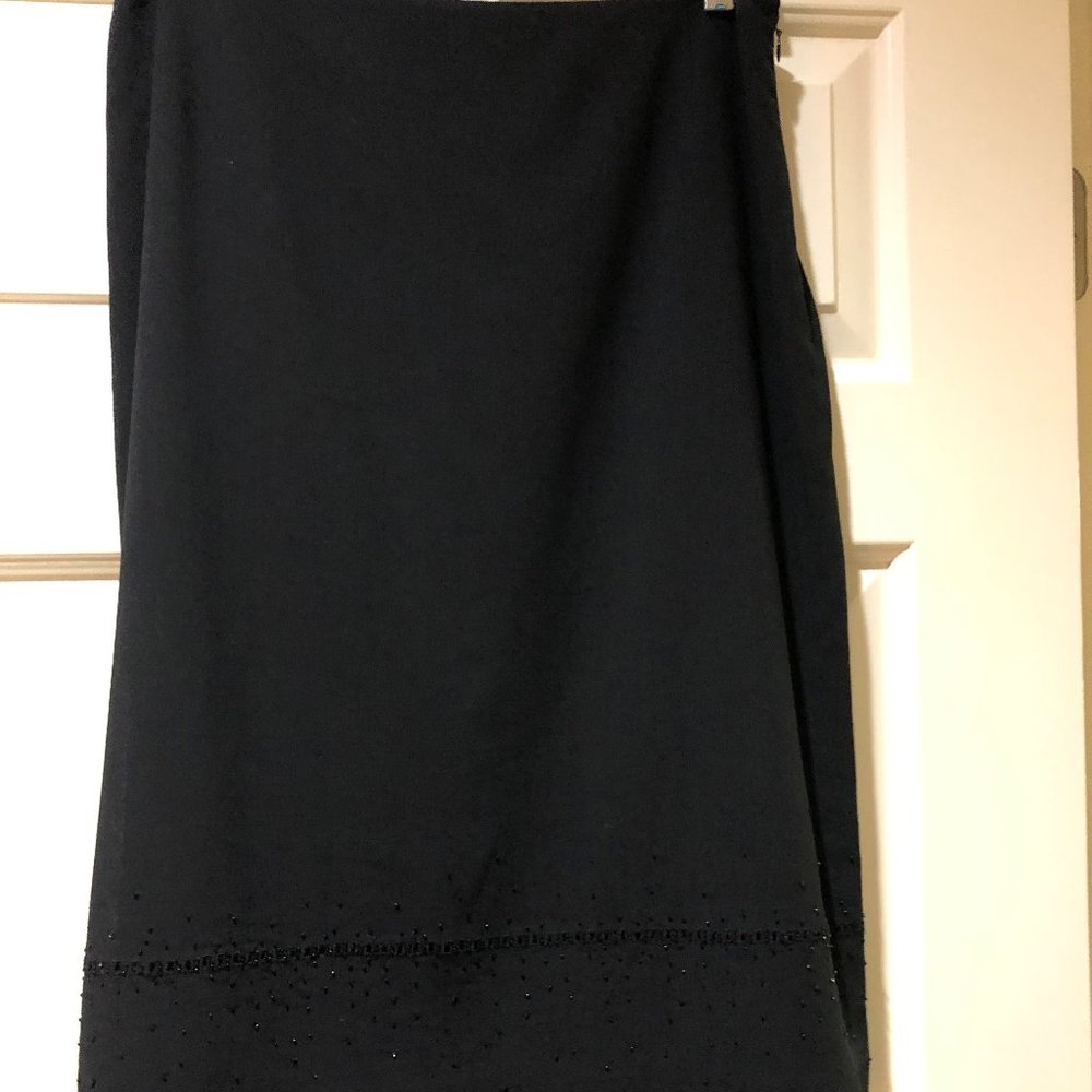 Anne Klein 2 Black Skirt w/embellishment near hem